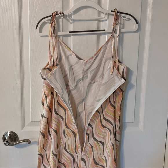 Retro Barbiecore Pink Multicolor Tie-Shoulder SheIn Jumpsuit Size Small - Picture 5 of 11